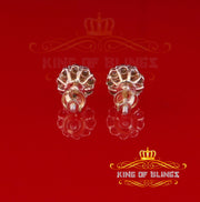 King Of Bling's 0.15ct Diamond 925 Sterling Silver stud Yellow Floral Earrings For Men / Women KING OF BLINGS