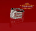 Square Iced Out White Cubic Zirconia Hip Hop Rapper 5.15ct Fashion Men's Size 8 KING OF BLINGS
