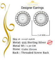 King of Bling's 925 Yellow Silver 1.28ct Cubic ZirconiaFashion Women's/ Men's Round Earrings KING OF BLINGS