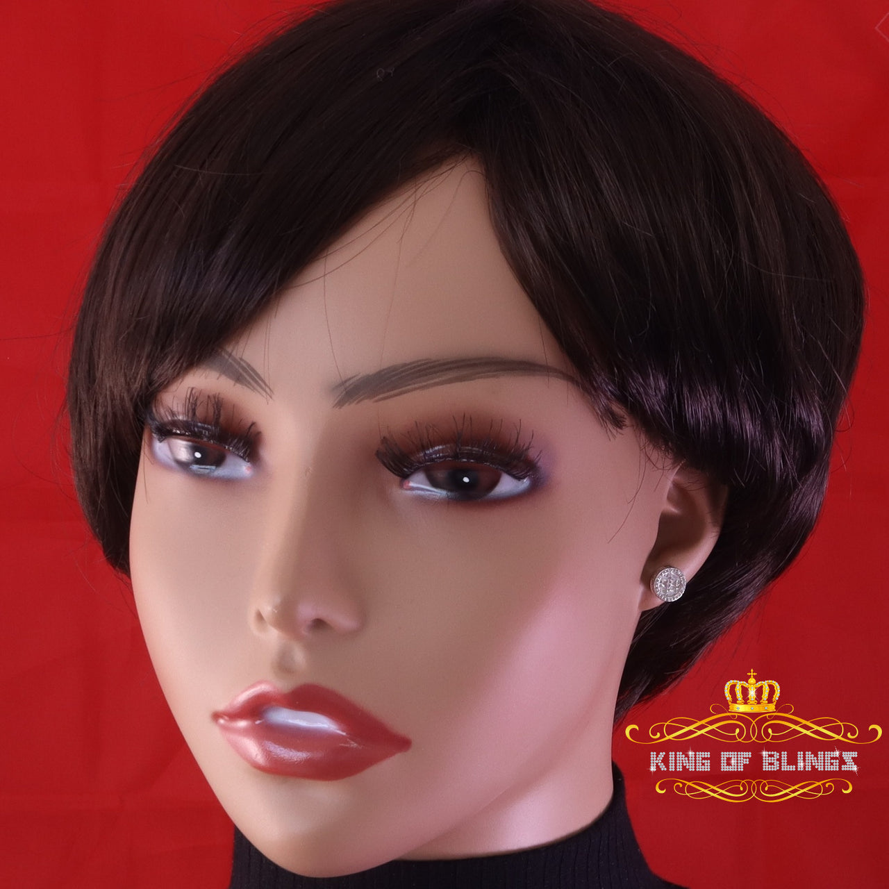 King Of Bling's 0.33ct Diamond 925 Sterling White Silver For Men's & Womens Stud Round Earrings