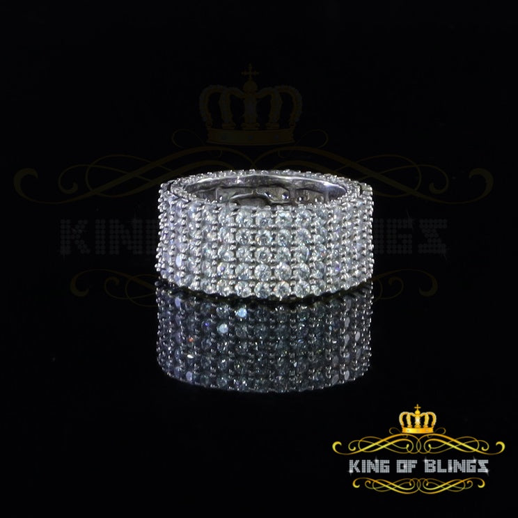 King Of Bling's22.76ct Cubic Zirconia 925 White Silver Round Women's Engagement Ring Size 13.5