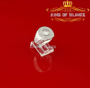 925 White Sterling Silver Round Shaped 4.00ct Cubic Zirconia Men's Ring Size 9 KING OF BLINGS
