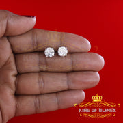 King of Bling's 2.50ct VVS 'D' Moissanite Men's/Womens 925 Silver White Round Stud Earrings KING OF BLINGS