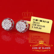 King Of Bling's 0.08ct Diamond 925 Sterling White Silver for Men's & Womens Stud Crown Earrings KING OF BLINGS
