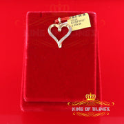 King Of Bling's Real 0.06ct Diamond 925 Sterling Silver HEART Charm Necklace Yellow Pendant KING OF BLINGS