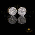 King of Bling's Aretes Para Hombre 925 Yellow Silver 1.20ct Cubic Zirconia Round Women's Earrings KING OF BLINGS