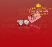 King of Blings- Aretes Para Hombre 925 White Silver Women's 0.66ct Cubic Zirconia Round Earrings KING OF BLINGS