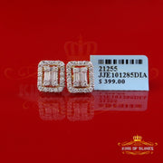King  of Bling's 925 Yellow Silver 1.25ct VVS 'D' Moissanite Square Stud Earring Men's/Womens King of Blings