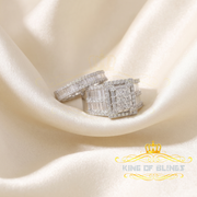 King Of Bling'sSterling White Silver Square 5.00ct Cubic Zirconia Bridal Womens Ring Size 8 KING OF BLINGS