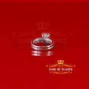 King of Bling's White 5.00ct Moissanite Sterling Silver Mens/Women Bridal Rings Rectangle Size 8 KING OF BLINGS