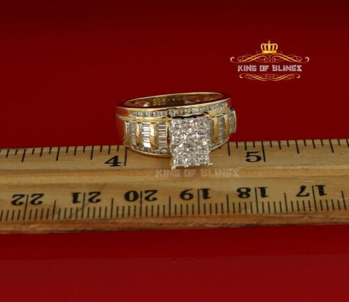King Of Bling's 925 Yellow Sterling Silver Cubic Zirconia 2.80ct Cinderella Womens Ring Size 7 KING OF BLINGS