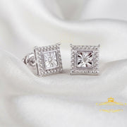 King Of Bling's 925 Sterling Silver White Hip Hop 0.01ct Diamond Men's & Women's Stud Earrings KING OF BLINGS