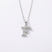 King Of Bling's Attractive Sterling SilverAll Alphabet Letter White Pendant with Cubic Zirconia KING OF BLINGS