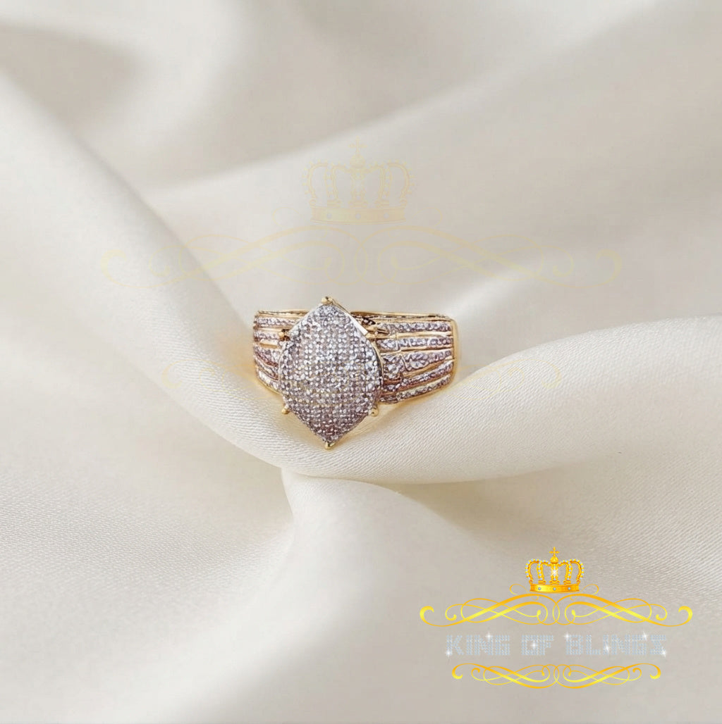 King Of Bling's 0.20 CT Real Diamond Womens Sterling Silver Yellow Cocktail Turtle Ring Size 7 KING OF BLINGS
