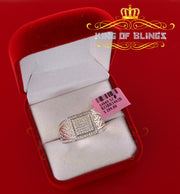 Sterling Silver White 1.25ct Cubic Zirconia Wide Square Cocktail Men's Ring SZ10 KING OF BLINGS