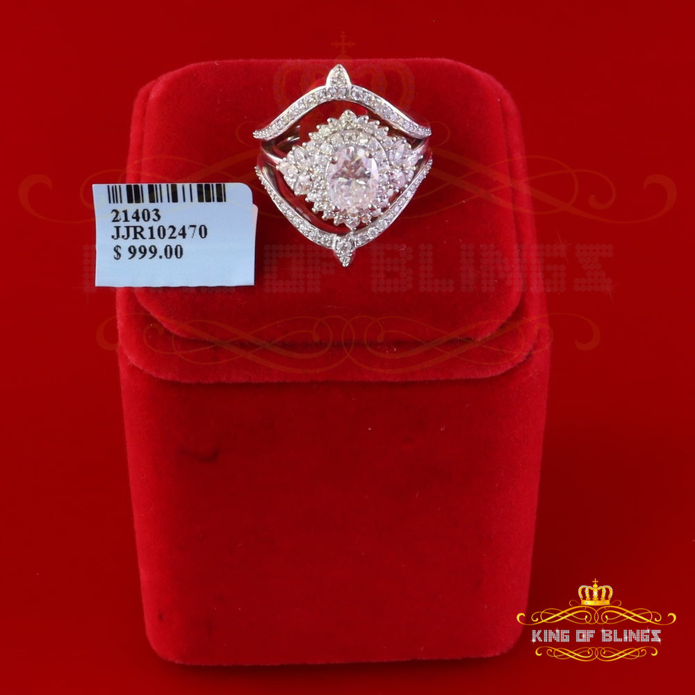 King Of Blings Solitaire Enhancer Guard Wrap Ring Insert SZ7 925 White Silver 3CT Moissanite King of Blings