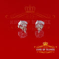 King of Blings- 925 White Silver Screw Back 1.44ct Cubic Zirconia Round Earrings For Ladies KING OF BLINGS