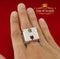 White H Shape Silver Cubic Zirconia 4.00ct Men's Adjustable Ring From SZ 12 to 14 KING OF BLINGS