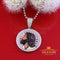 King Of Bling's 1.50 inch 925 Silver Enamel JESUS White Pendant 3.00ct Moissanite for He/She KING OF BLINGS