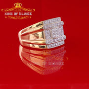 King Of Bling's 925 Sterling Silver Yellow Square Cubic Zirconia 1.00ct Men's Ring Big Size 10 King Of Blings