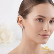 King Of Bling's 925 Sterling Silver White Hip Hop 0.01ct Diamond Men's & Women's Stud Earrings KING OF BLINGS