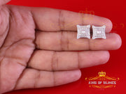 King of Blings Silver White 1.25ct VVS 'D' Moissanite Square kite Earrings KING OF BLINGS