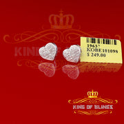 King Of Bling's White Aretes Para Hombre Heart 925 Silver 0.10ct Diamond Women's /Men's Earrings KING OF BLINGS