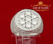 Men's 12.50ct Cubic Zirconia White Silver Men's Adjustable Ring From SZ 11 to13 KING OF BLINGS