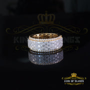 King of Bling's Women/Mens Yellow 925 Sterling Silver 4.00ct VVS 'D' Moissanite Band Rings SZ 7 KING OF BLINGS
