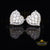 King of Bling's Aretes Para Hombre 925 Yellow Silver 1.64ct Cubic Zirconia Heart Women's Earring KING OF BLINGS