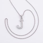 King Of Bling's Attractive Sterling SilverAll Alphabet Letter White Pendant with Cubic Zirconia KING OF BLINGS