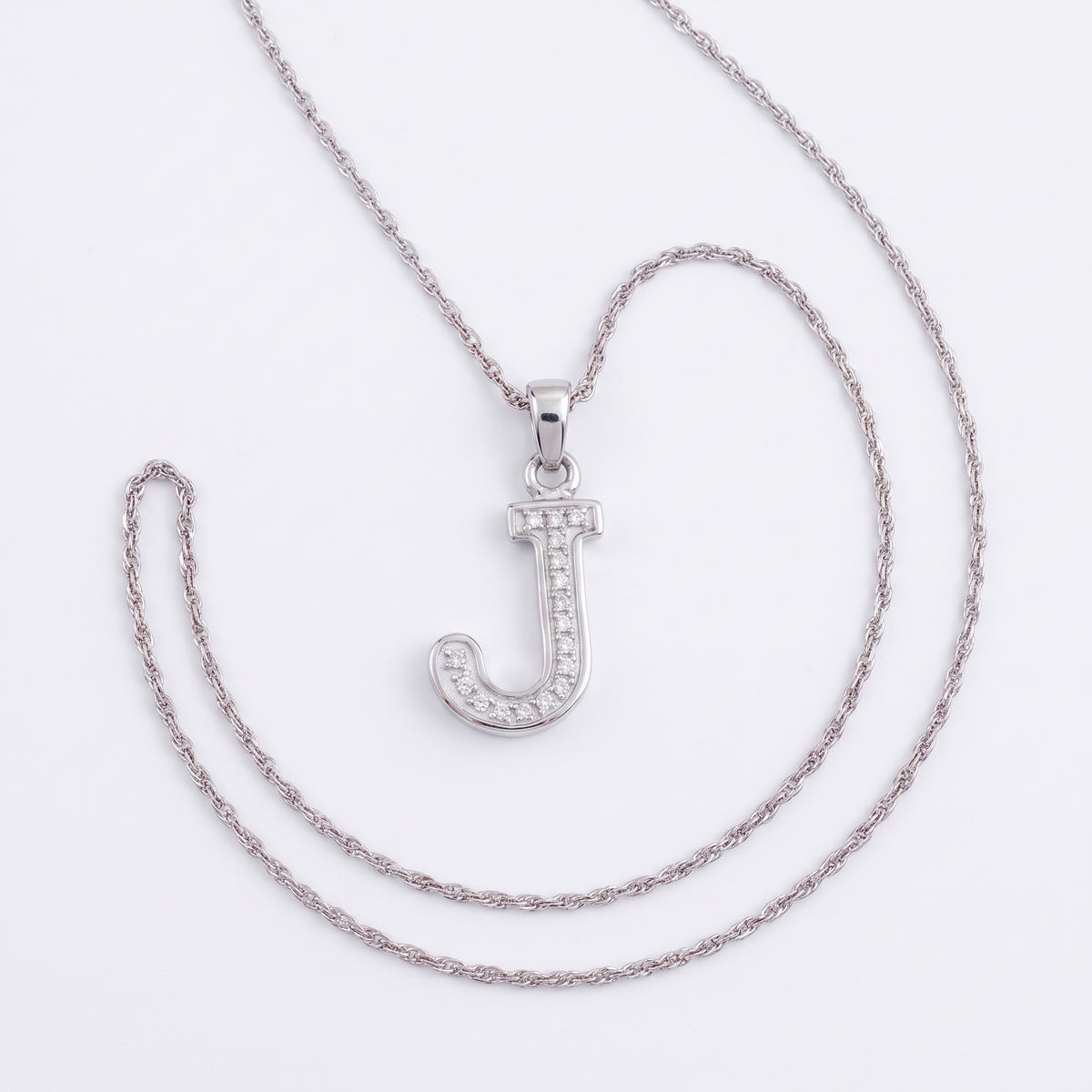 King Of Bling's Attractive Sterling SilverAll Alphabet Letter White Pendant with Cubic Zirconia KING OF BLINGS