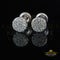 King of Blings- 925 White Silver Aretes Para Hombre 0.30ct Cubic Zirconia Women's Round Earrings KING OF BLINGS