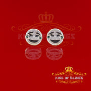 King Of Bling's 925 Sterling Yellow Silver 0.33ct Diamond Men & Women Face with tear joy Earring KING OF BLINGS