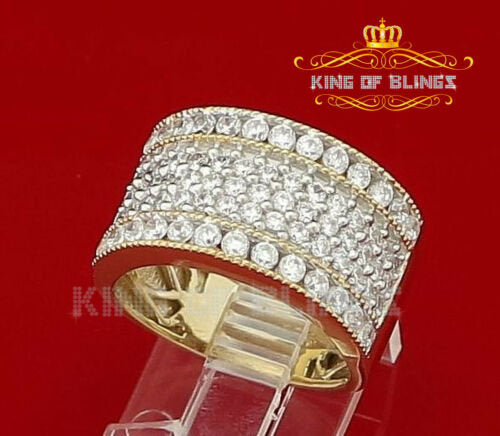 King Of Bling's Yellow Cubic Zirconia 2.20ct Hip Hop Rapper Fashion Luxury Rings Men's Size 8 KING OF BLINGS