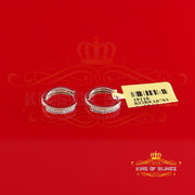 0.07ct Diamond 925 Sterling Silver Yellow Hoop Stud Earrings For Men's / Women's KING OF BLINGS