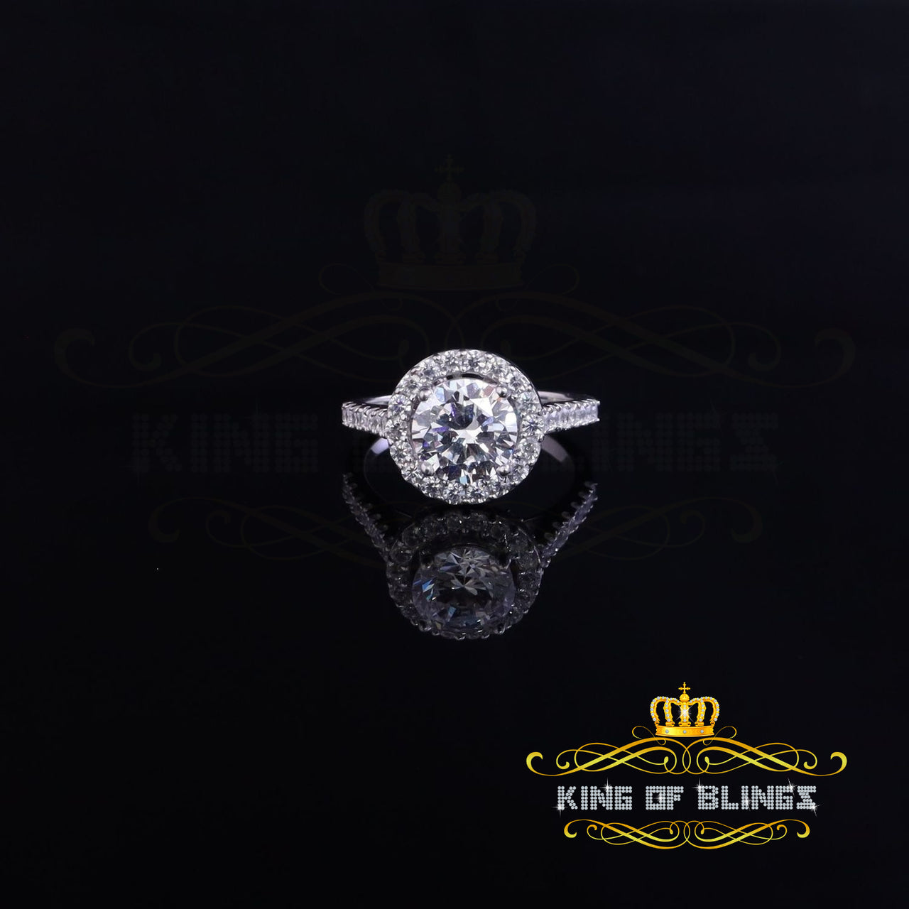 King Of Bling's4.70ct Cubic Zirconia Sterling White Silver Round Wedding Womens Ring Size 7