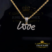 King Of Bling's Love Pendant for Women's 925 Yellow Silver1.00ct VVS D Clr. Round Moissanite KING OF BLINGS