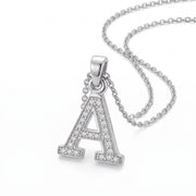 King Of Bling's Attractive Sterling SilverAll Alphabet Letter White Pendant with Cubic Zirconia KING OF BLINGS