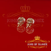 King Of Bling's 0.10ct Diamond 925 Sterling Silver Yellow For Women's & Men's Round Stud Earring KING OF BLINGS