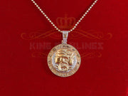 2.23ct Cubic Zirconia Sterling Yellow Silver GEMINI Pendant For Men's & Women's KING OF BLINGS