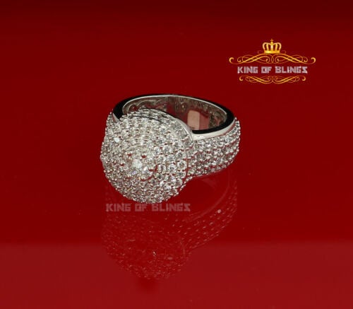 King Of Bling'sKing Of Blings 9.00ct White Cubic Zirconia Silver Fashion Men's Ring Size 9
