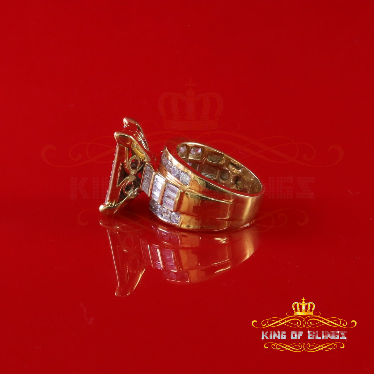 King Of Bling's 925 Sterling Yellow 5.82ct Cubic Zirconia Silver Style Cinderella Ring size 7