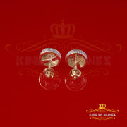 0.10ct Diamond 925 Sterling Silver Yellow Round Earring For Men's / Women's KING OF BLINGS