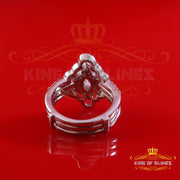 King of Bling's 2.00ct VVS 'D' Marquise Moissanite 925 Sterling Silver White Rings Size 7 Womens King of Blings