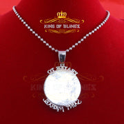 King Of Bling's 5.0ct Genuine Moissanite Sterling Silver White "SAINT MICHAEL"Pendant for He/She KING OF BLINGS