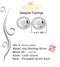 King of Blings- Aretes Para Hombre 925 White Silver 1.59ct Cubic Zirconia Round Women's Earrings KING OF BLINGS