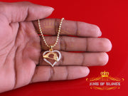 King Of Bling's Silver 0.20ct Cubic Zirconia Heart Mother Caring Yellow Pendant for Mothers Day KING OF BLINGS