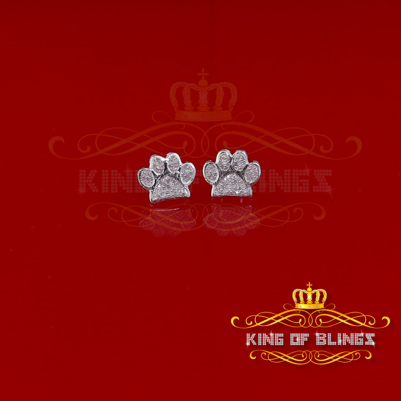 King Of Bling's 925 White 0.25ct Diamond Hip Hop Men's & Women's Stud Earring Sterling Silver