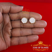 King of Bling's Hip Hop Yellow 925 Silver 2.04ct Cubic Zirconia Women's & Men's Floral Earrings KING OF BLINGS